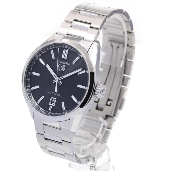 TAG HEUER Carrera Caliber 5 WBN2110 Date black Dial Automatic Men's Watch - Picture 2 of 6